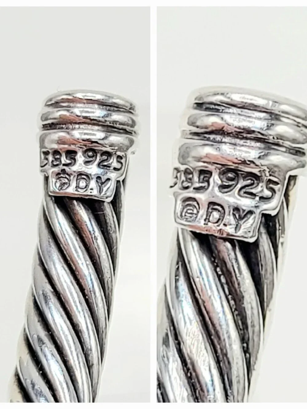 David Yurman X Classic Cable Station Bracelet w/ 14K Yellow Gold - 5mm - Sz Med